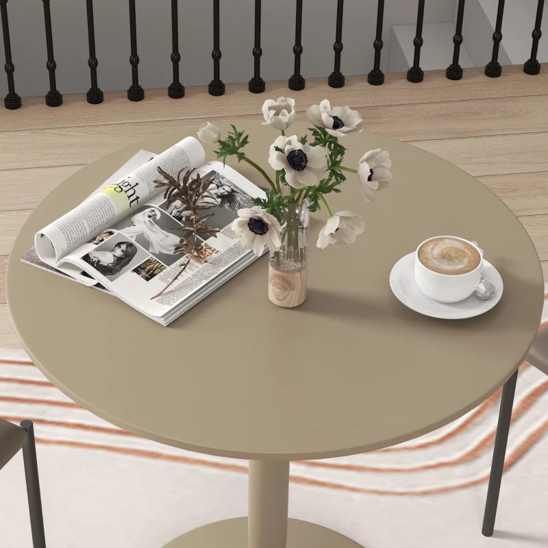 Minimalistic 75H x Φ70cm Light Brown Two-Person Dining Table - Modern Design for Small Spaces