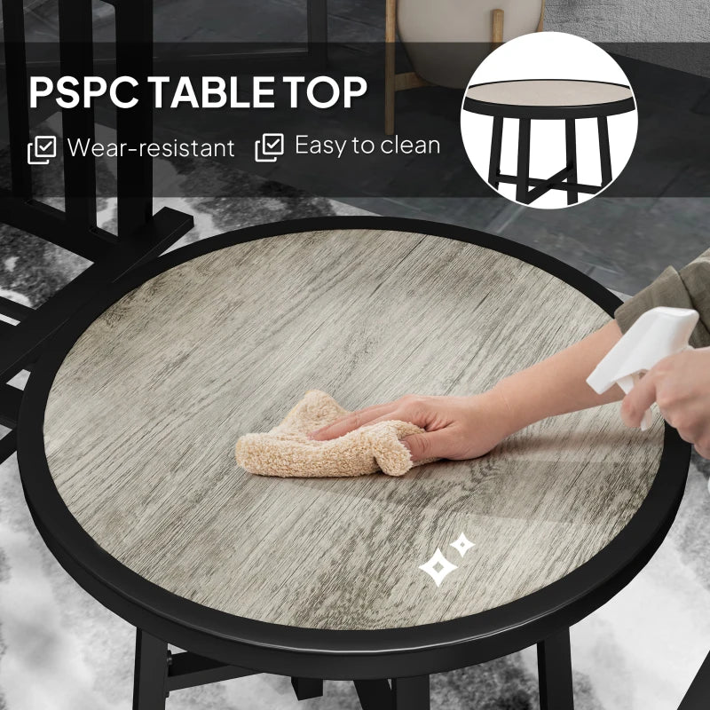 3 Piece Patio Bistro Set with Plastic Table and Stackable Chairs for Outdoor Dining