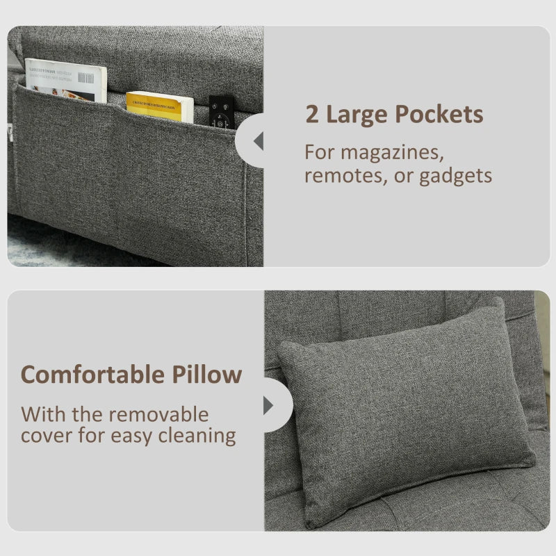 Versatile Dark Grey Four-in-One Sleeper Chair for Compact Living Spaces