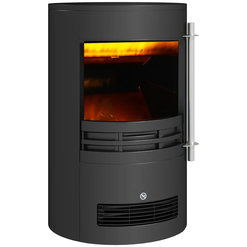 Freestanding Electric Fireplace Heater with Log Burner Effect and Thermostat Control 1000W 2000W