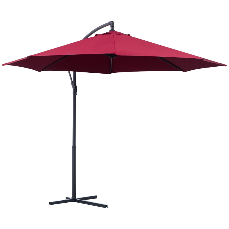 3m Water Resistant Wine Red Hanging Parasol