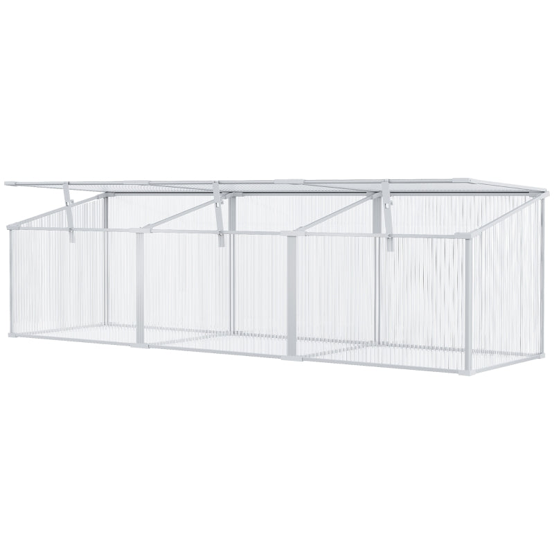 Green Polycarbonate Raised Bed Greenhouse 180x51x51cm