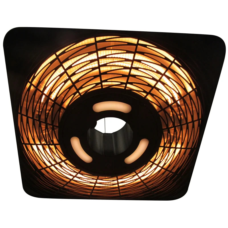 2000W Electric Hanging Patio Heater - Ceiling Mounted Halogen Indoor/Outdoor Heating with Remote Control - Durable Aluminium Design