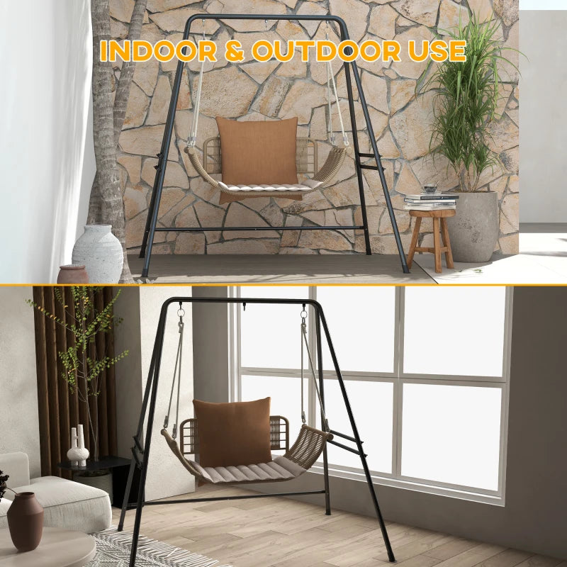Black Metal Hammock Chair Stand for Hanging Swing Chairs