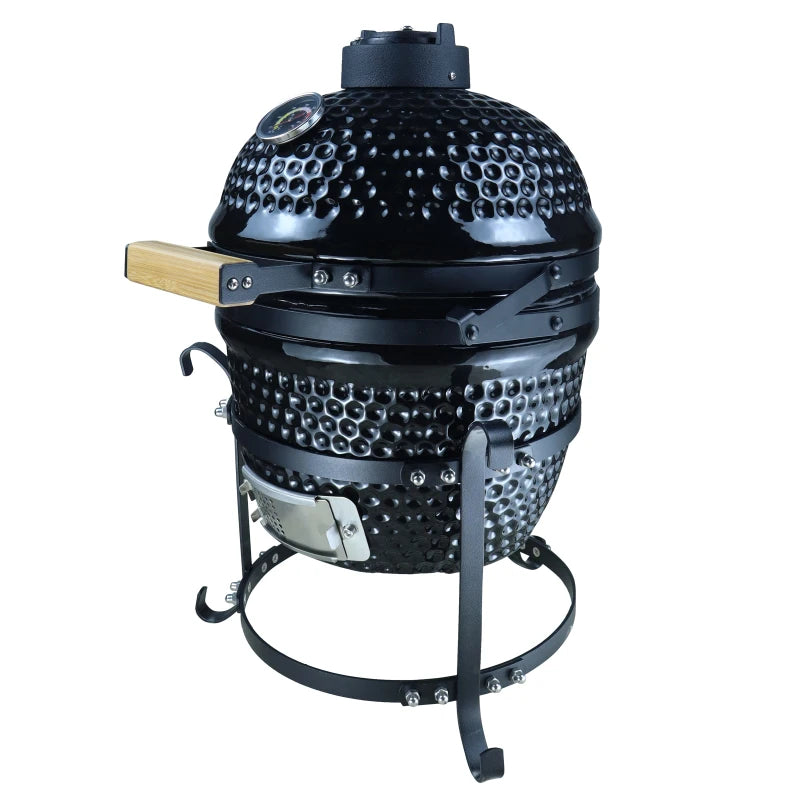 Black Cast Iron Ceramic Charcoal BBQ Oven