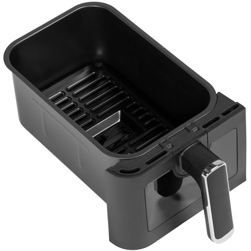 8L Dual Basket Air Fryer with Sync Function - 80-200°C, Black/Silver, Perfect for Healthy Cooking & Meal Prep