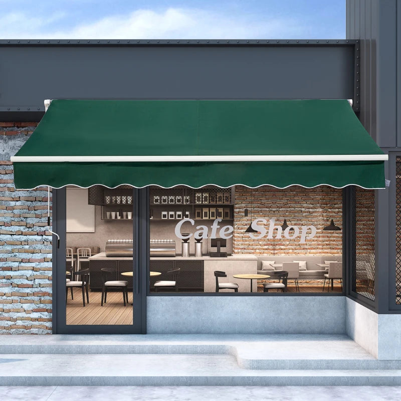 4m x 2.5m Manual Awning Sun Shade - Green