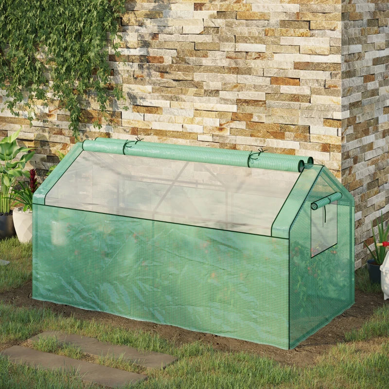 Portable Green Tomato Plant Growhouse with Zipper Windows - 180 x 92 x 92cm, Green