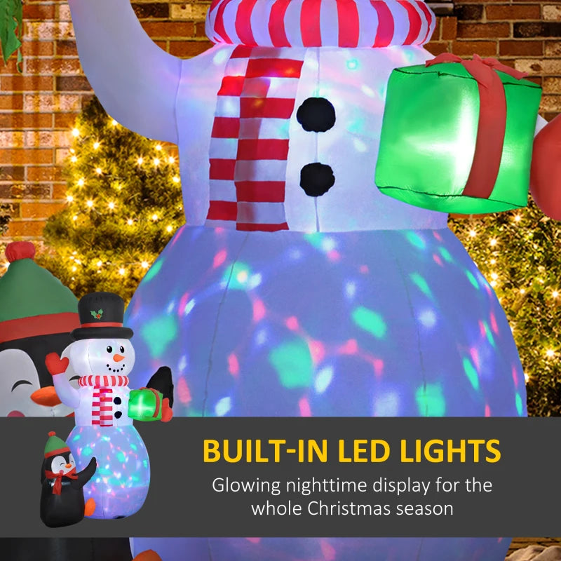 8ft Inflatable Christmas Snowman with Accessories - Perfect Holiday Decor for Outdoor Festivities and Winter Wonderland Displays