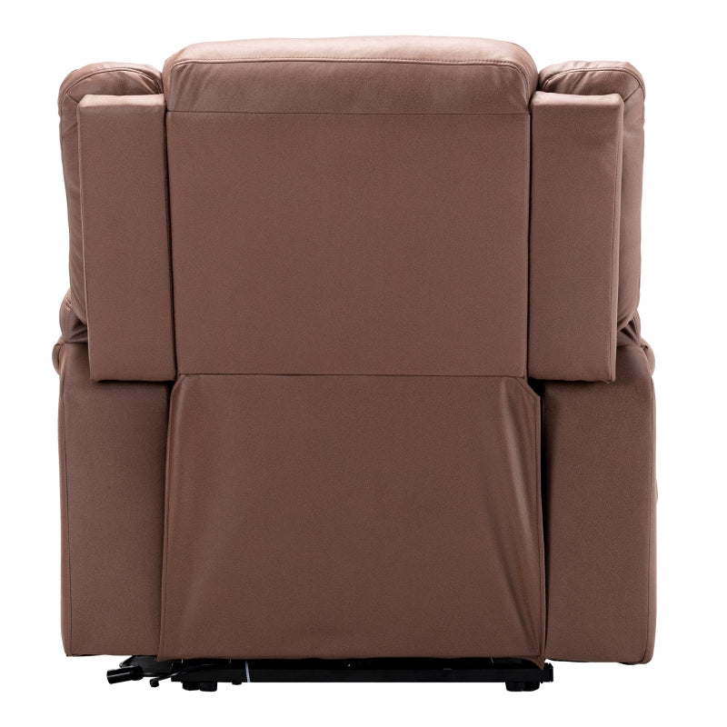 Power Lift Recliner Chair with Heating and Massage for Elderly, Soft Upholstery, Sturdy Frame, Brown, 99x83x106 cm