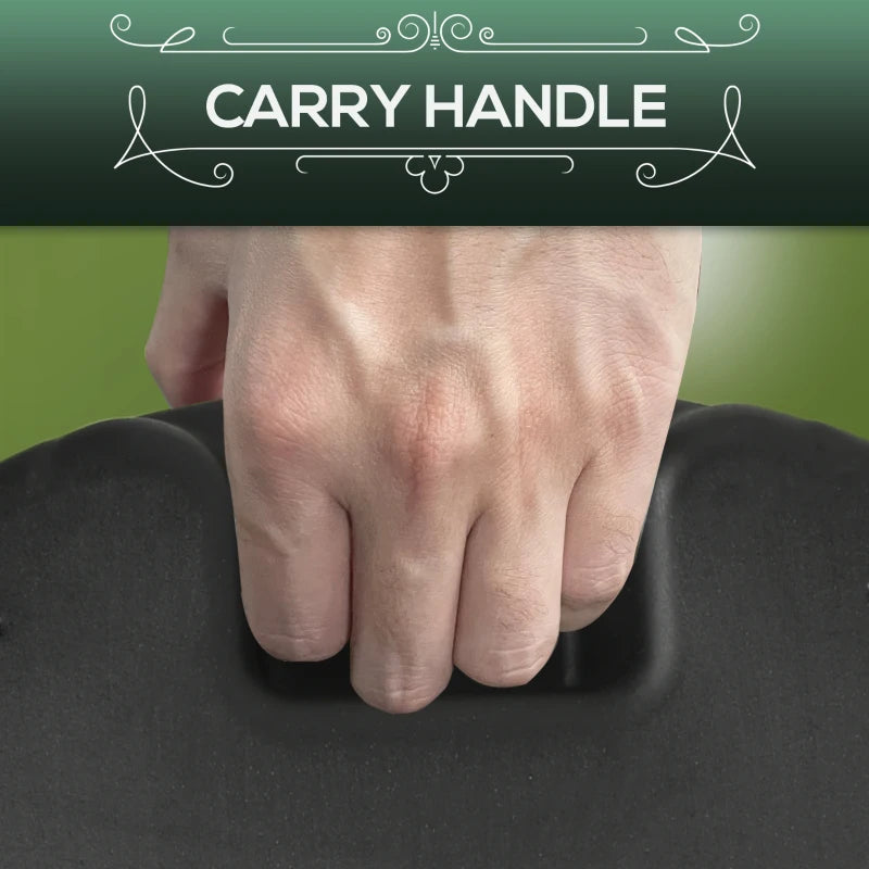 Rattan Effect Concrete Umbrella Base - 15kg, 46.5cm Dia - Outdoor Patio Stand