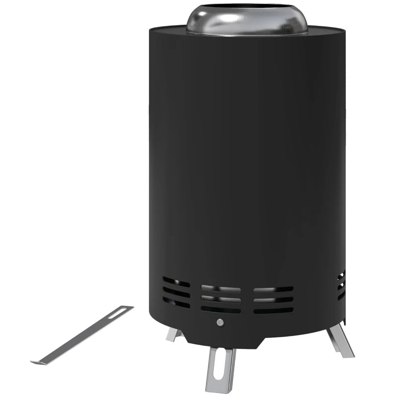 Portable Smokeless Fire Pit - 16x16cm Stainless Steel Wood Burning Tabletop Fire Pit for Garden & Camping - Black