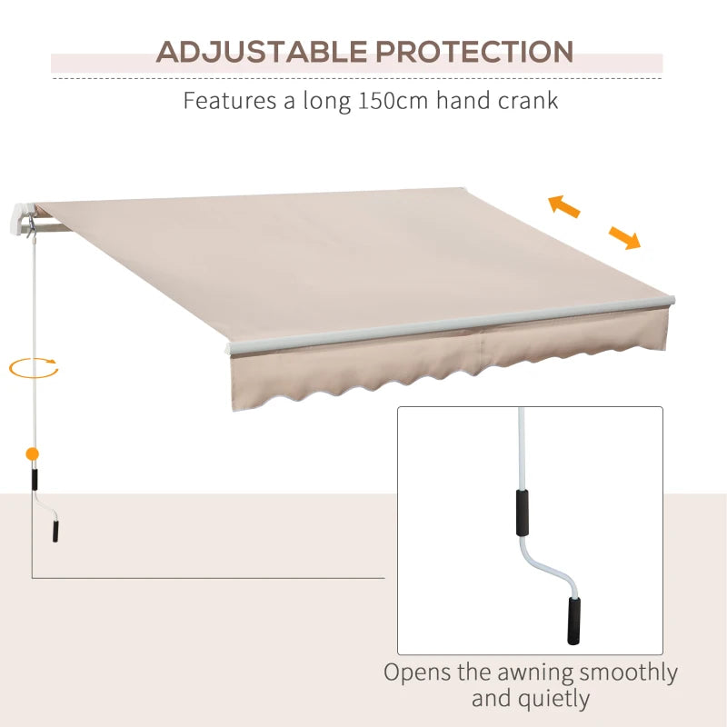 3m x 2m Beige Retractable Awning