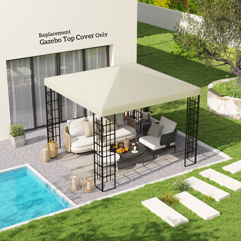 Cream 3x3m Gazebo Frame Replacement for Outdoor Use