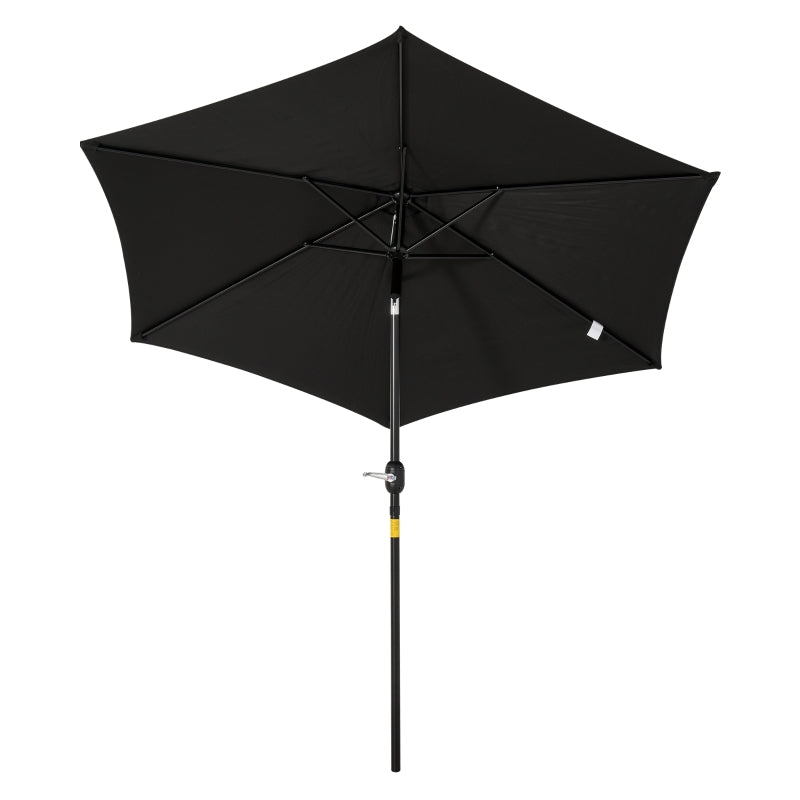 Black 2.7M Tilt Crank Garden Parasol Umbrella