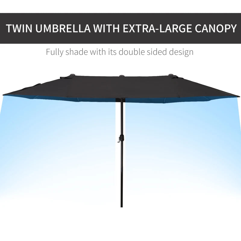 Black 4.6m Canopy Parasol