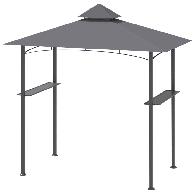 Double-Tier Grey BBQ Gazebo Canopy - 2.5M (8ft)