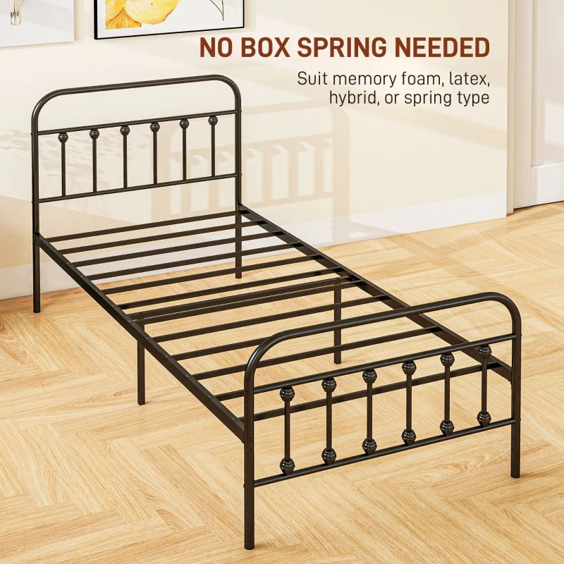 Minimalistic Black Metal Bed Frame - Stylish, Durable, Modern Design for Twin, Full, Queen, King Size Beds