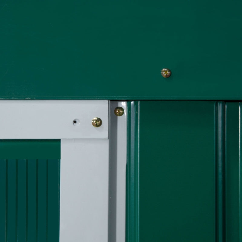 12.5ft x 11.1ft Large Green Metal Shed With Doors