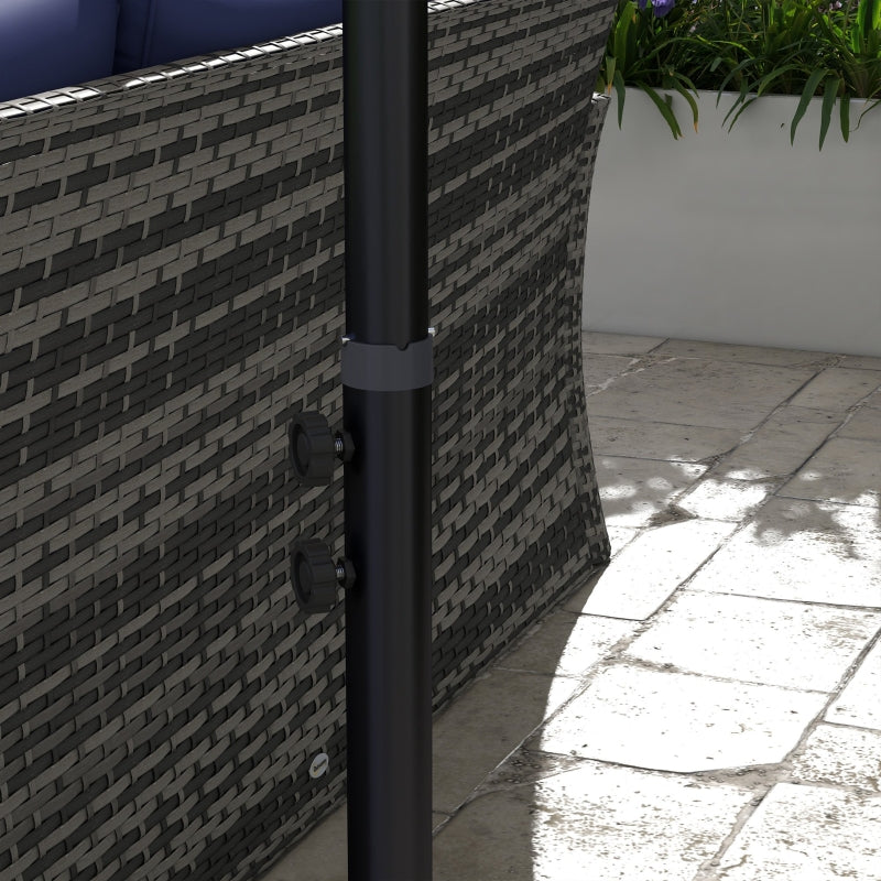 Black 3m Overhanging Cantilever Parasol with Cross Base