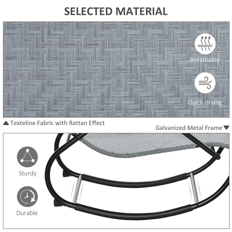 Grey Rocking Lounge Chair with Removable Pillow and Recliner Seat
