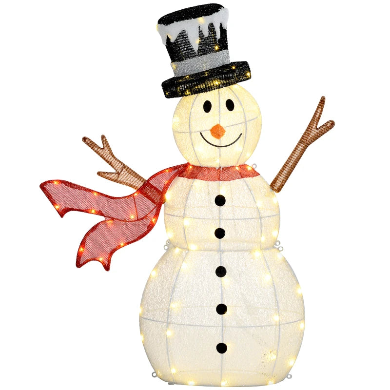 3ft 78 LED Light Outdoor Snowman Decoration with Accessories - Perfect Holiday Yard Decor for Christmas