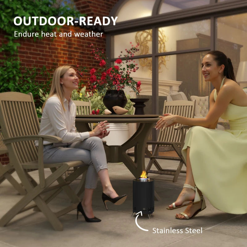 Portable Smokeless Fire Pit - 16x16cm Stainless Steel Wood Burning Tabletop Fire Pit for Garden & Camping - Black