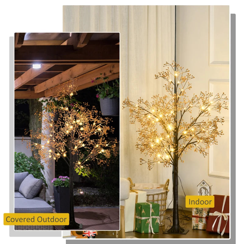 4ft Artificial Gypsophila Blossom Tree with 72 Warm White LED Lights - Perfect for Weddings, Parties, Indoor & Outdoor Decor