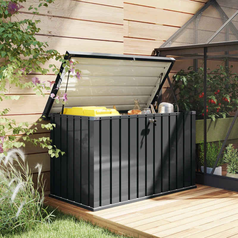 400L Galvanised Steel Outdoor Garden Storage Box for Tools and Equipment