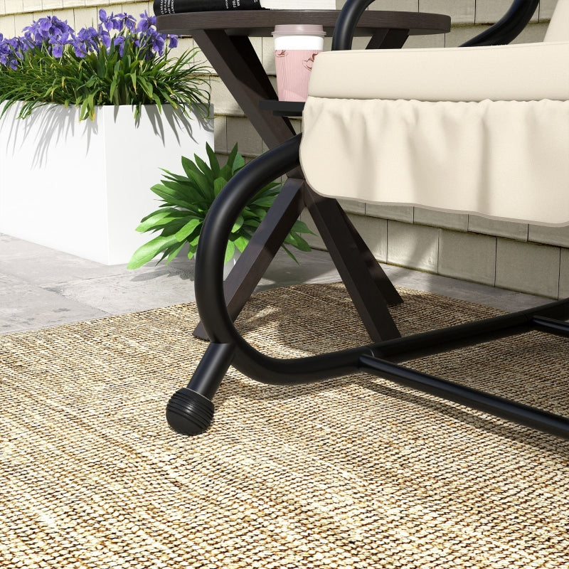 Convertible Cream Three-Seater Swing Chair Bed - Spacious and Stylish Outdoor Seating