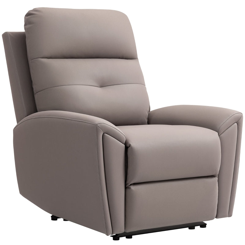 Modern Grey Recliner Armchair with Adjustable Leg Rest and Overstuffed Microfibre Lounge Seating for Living Room or Bedroom