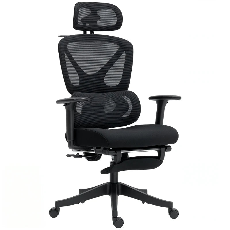 Ergonomic Adjustable Office Chair - Comfortable Black Desk Chair for Home & Office Use, Lumbar Support, Height Adjustable
