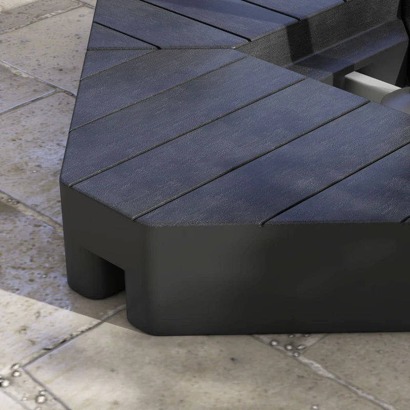 Black Cantilever Parasol Base Weights, Set of 4, 80kg Sand or 60kg Water Filled