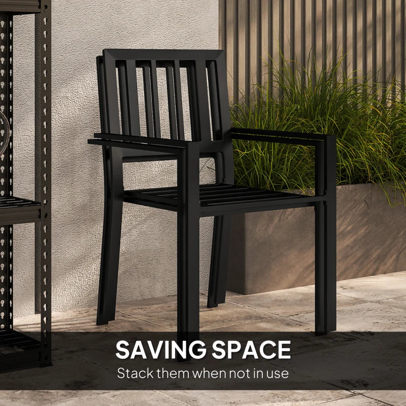 3 Piece Patio Bistro Set with Plastic Table and Stackable Chairs for Outdoor Dining