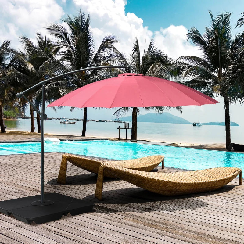 Black Sand-Filled Umbrella Base Weights for Banana & Cantilever Parasols, Set of 4