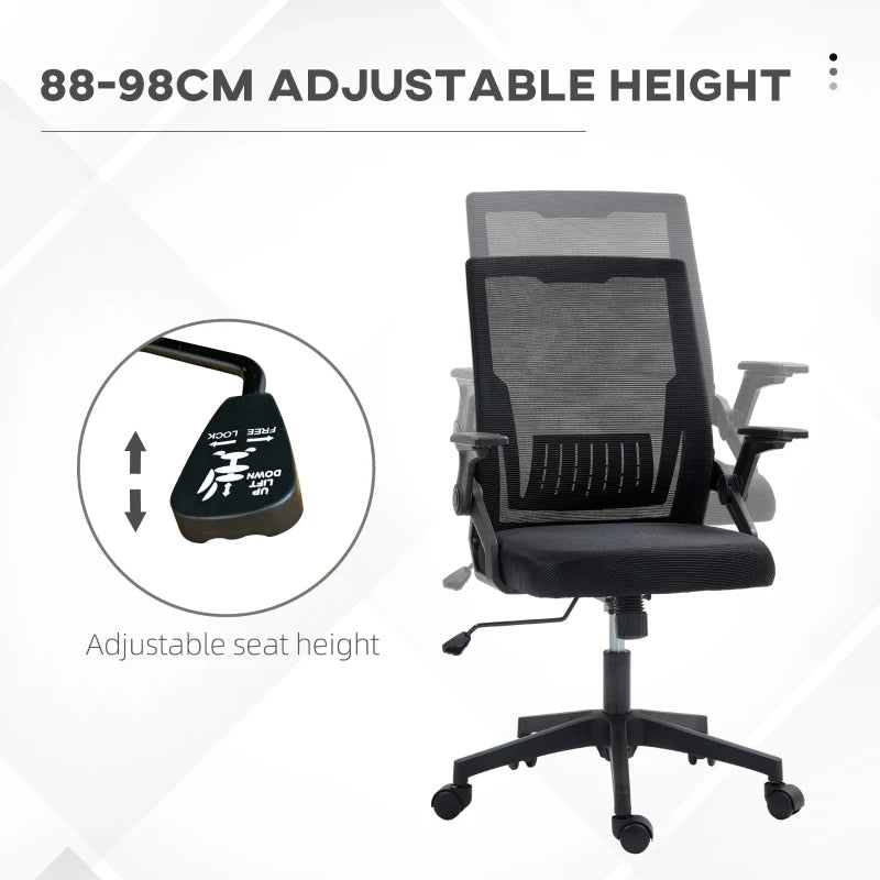 Vinsetto Ergonomic Office Chair with Lumbar Support - Stylish Black Design for Comfort and Productivity