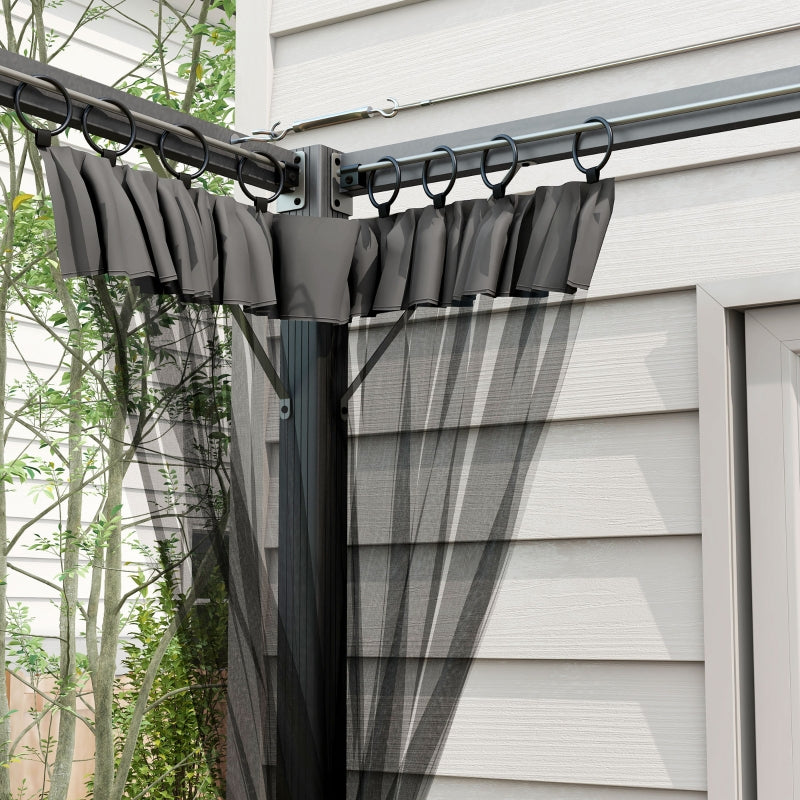 Dark Grey 3m x 3m Retractable Pergola
