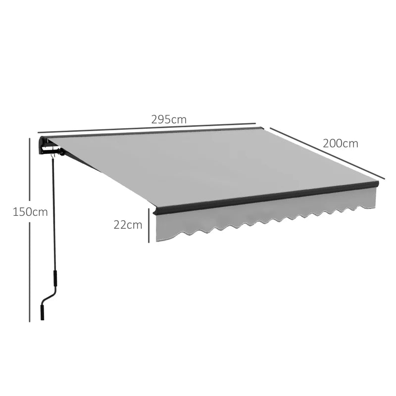 3m x 2m Grey/White Electric Awning Canopy
