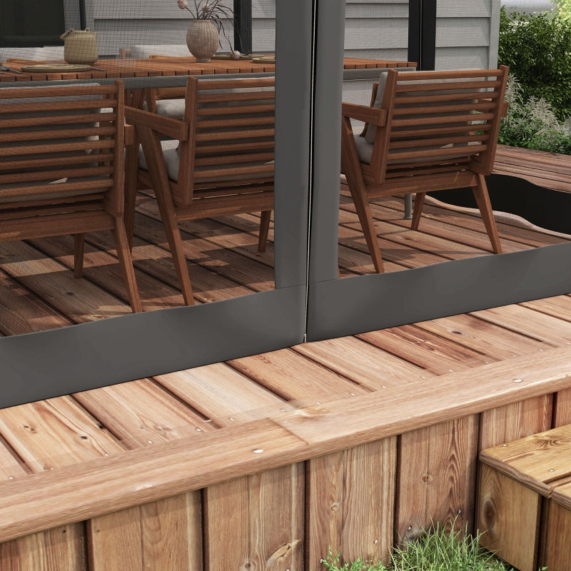 Dark Grey 3m x 3m Retractable Pergola