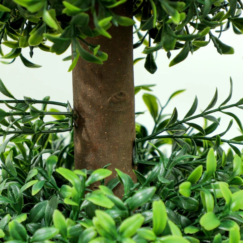 Set of 2 Decorative Artificial Boxwood Topiary Trees in Pot 100cm Green Indoor Outdoor Fake Plants for Home Decor