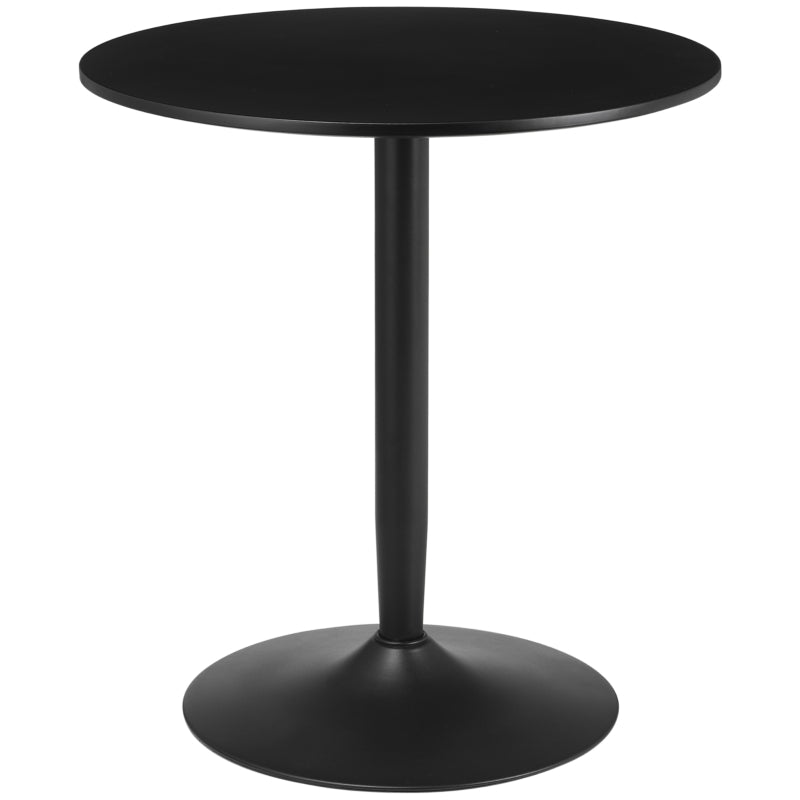 Minimalistic Black Dining Table for Two - 75H x Φ70cm Modern Design Perfect for Small Spaces