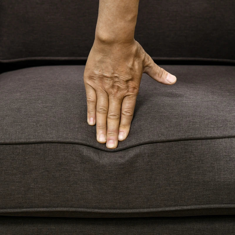 Mid-Century Two-Seater Sofa with Pocket Springs in Dark Brown - Stylish and Comfortable Seating