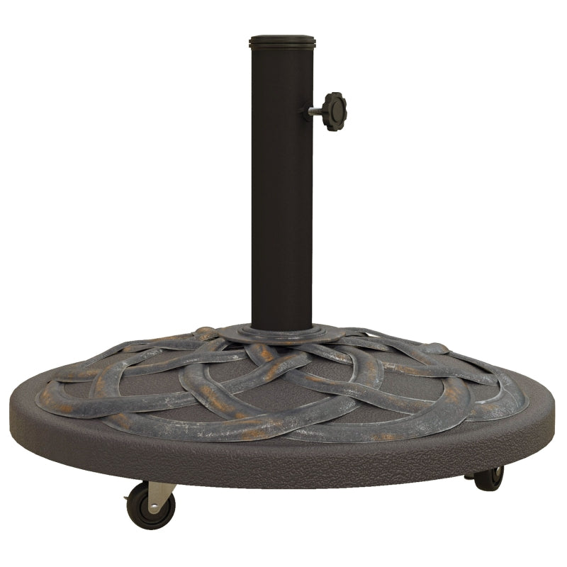 Bronze Rolling Umbrella Base with Wheels - Heavy Duty Concrete Stand