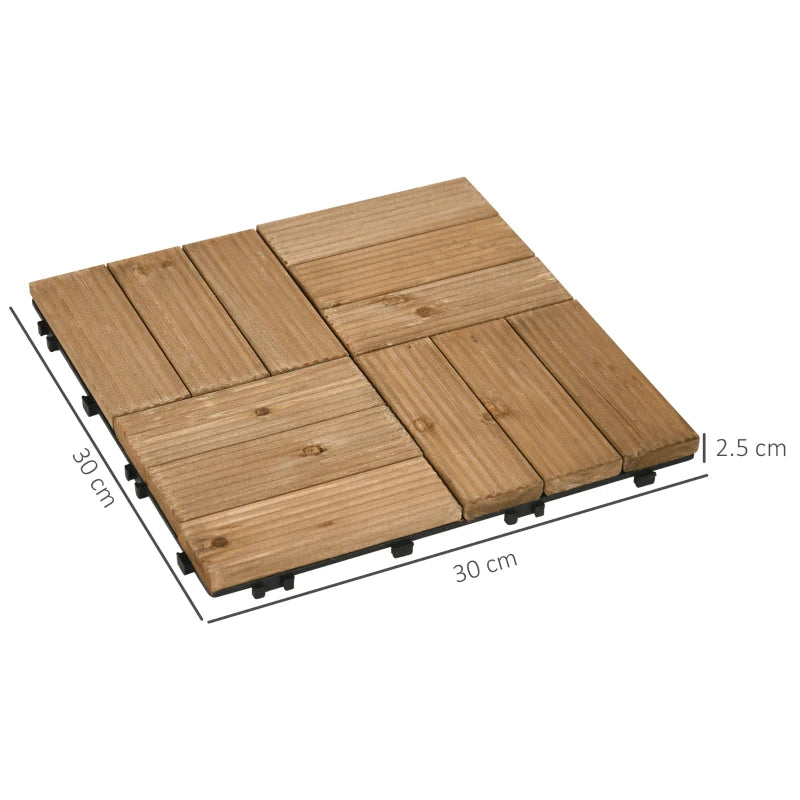 Interlocking Brown Decking Tiles (27 Tiles)