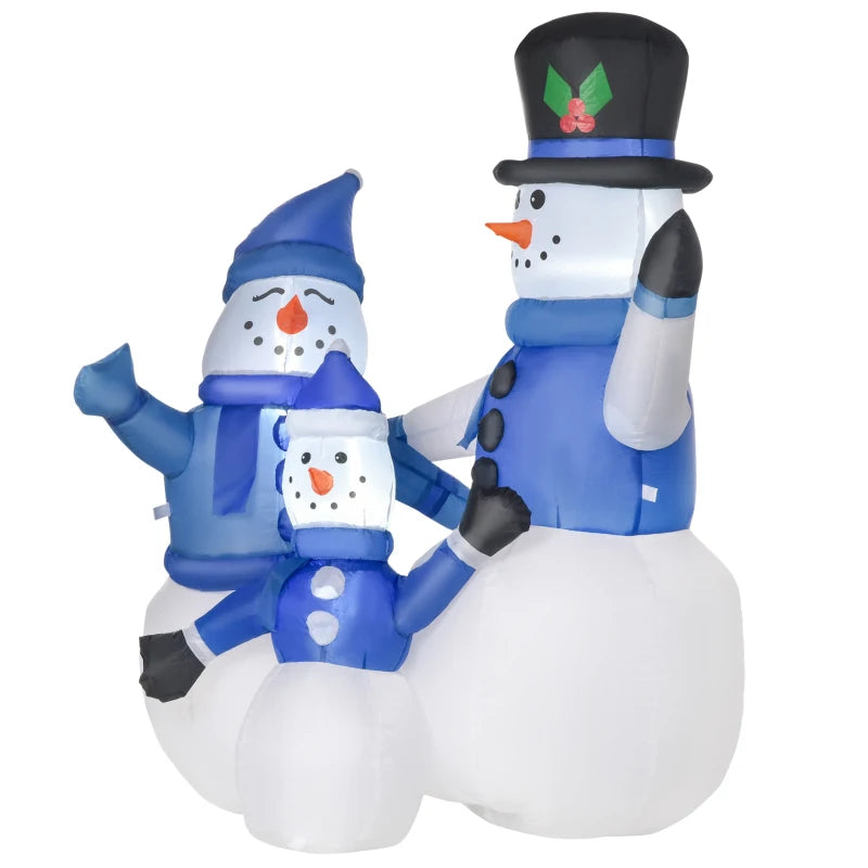 4ft Inflatable Christmas Snowmen Family - LED Holiday Yard Decorations for Indoor & Outdoor Festive Cheer