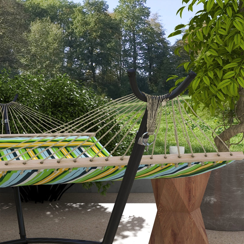 Portable Black Hammock Stand with Wheels - Adjustable Net Stand for Various Hammock Styles