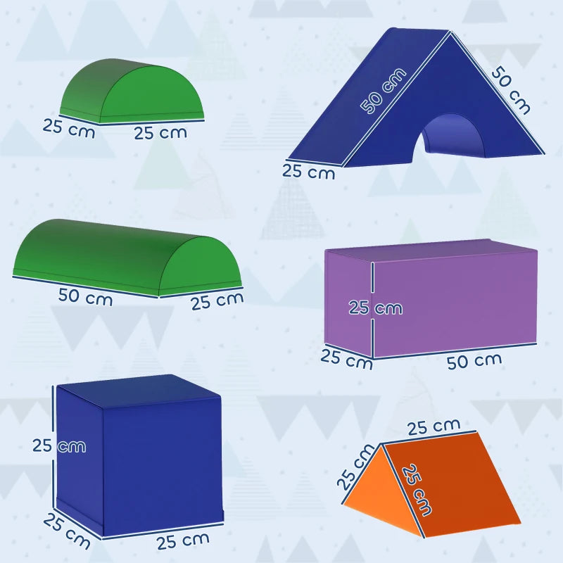 11-Piece Soft Play Set for Kids Foam Blocks Climbing Crawling Multicoloured Indoor Fun