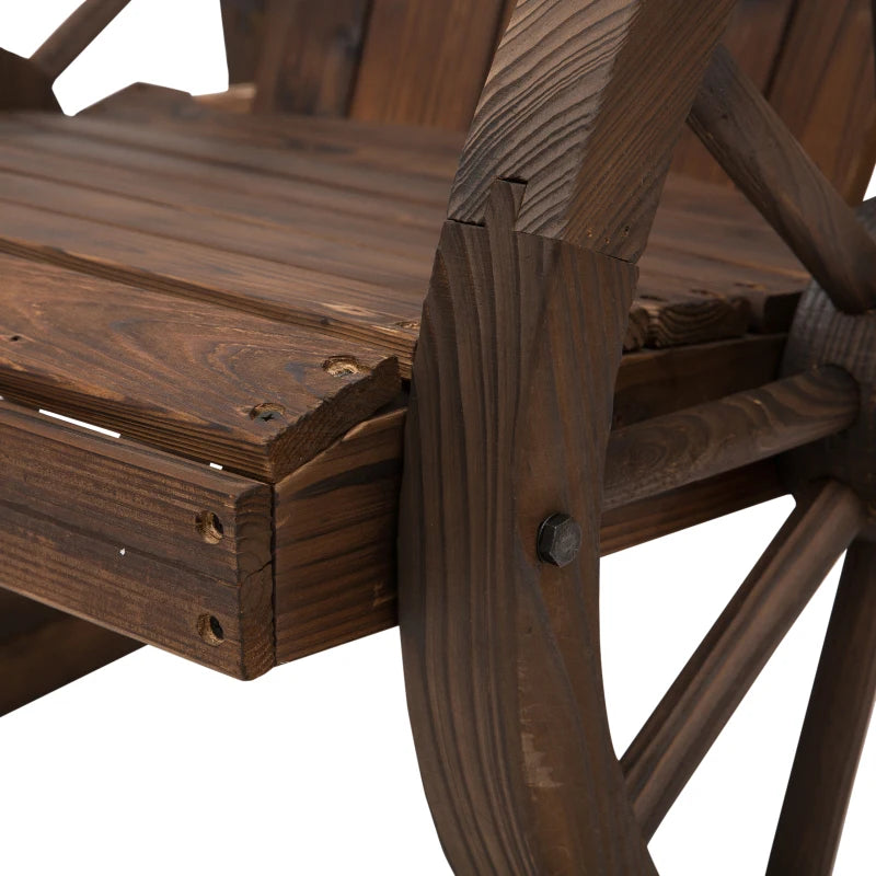 Carbonized Wood Adirondack Rocking Chair - Outdoor Patio Recliner