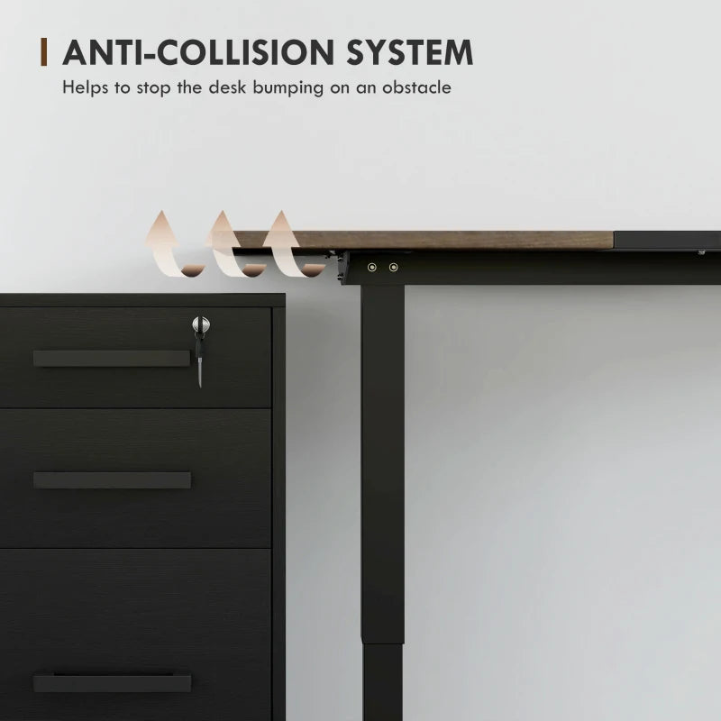 Vinsetto Adjustable Electric Standing Desk 72-116cm with LED Display - Modern Black Ergonomic Home Office Furniture
