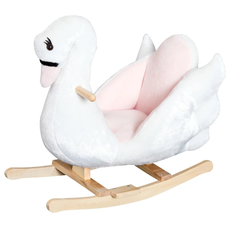 Plush Ride On Swan Toy for Toddlers with Safety Seat Ideal for Kids 18 Months Plus